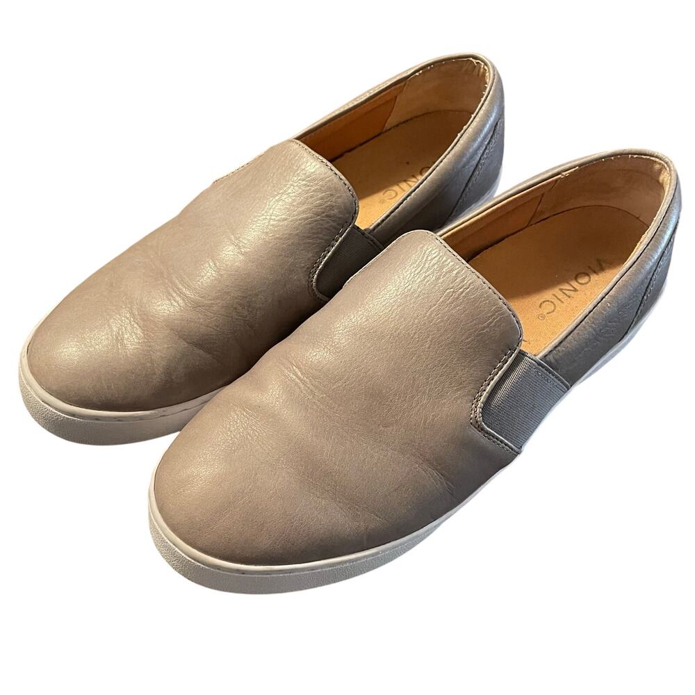 Vionic Demetra Gray Leather Slip-On Loafer Women’s Size 8.5 - Picture 2 of 8